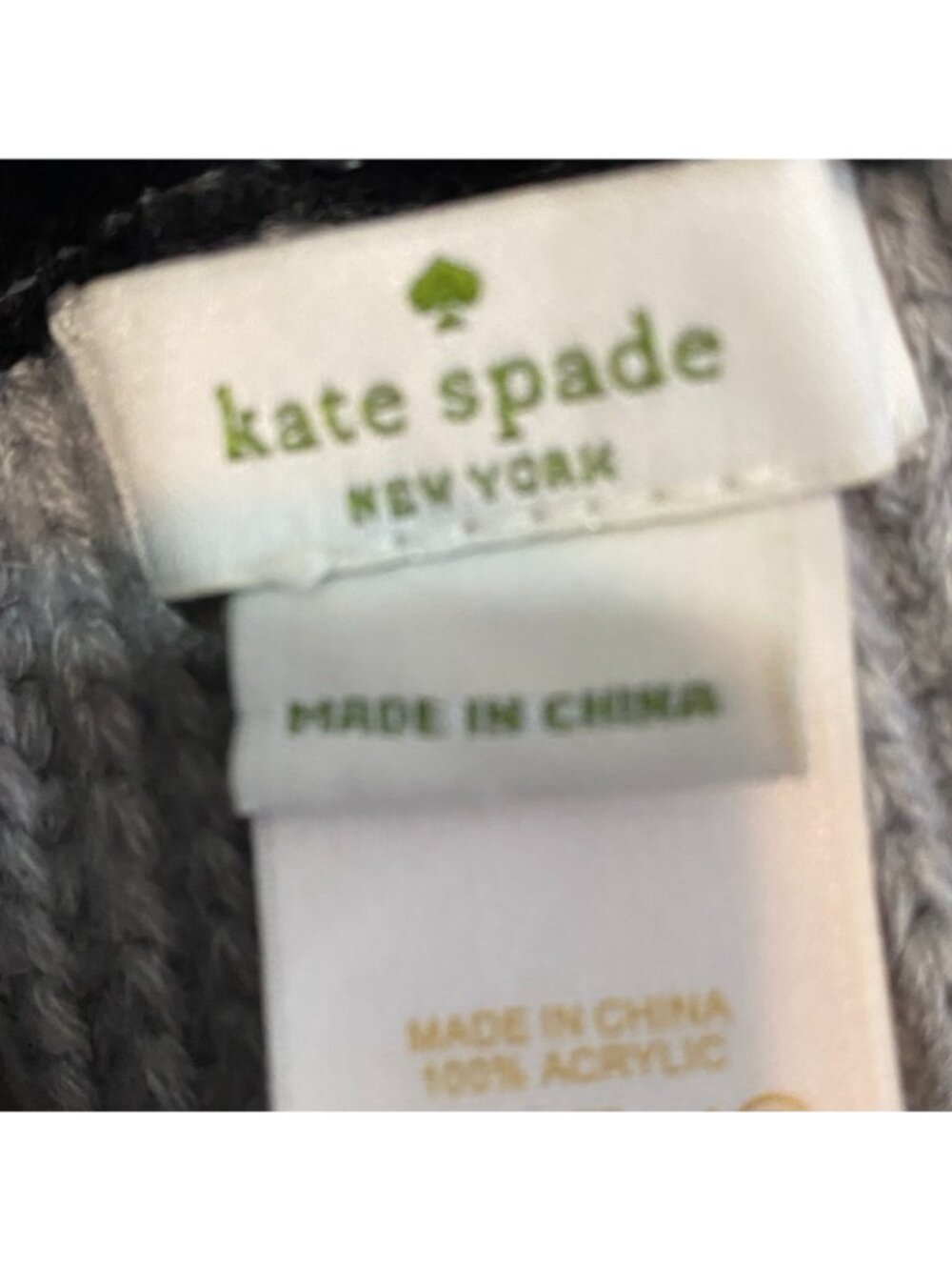 Kate Spade Neck Scarf BLACK/GREY Soft and Comfortable,Outdoor - Picture 2 of 6